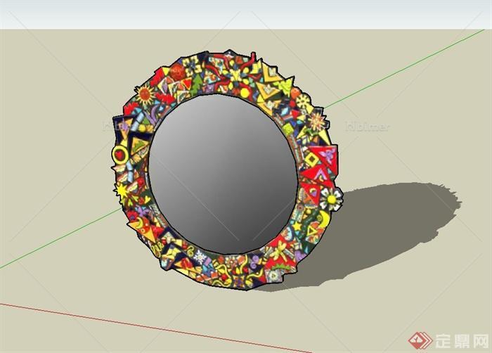 现代风格精致梳妆镜设计su模型[原创]