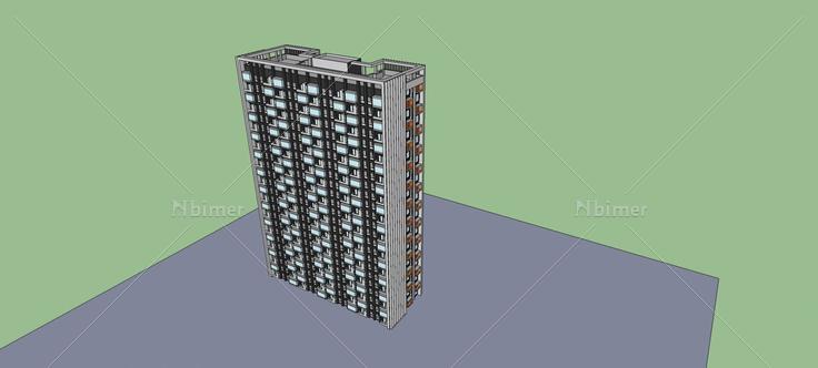 现代高层住宅公寓(74085)su模型下载