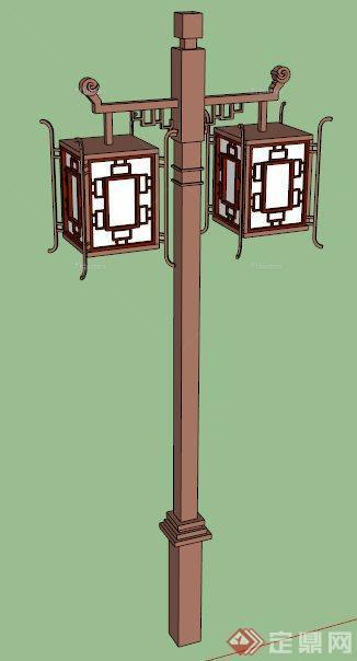 中式风格路灯庭院灯su模型
