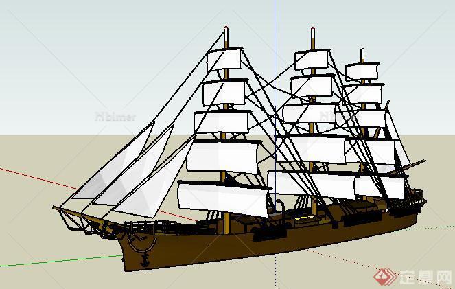 轮船交通工具设计su模型