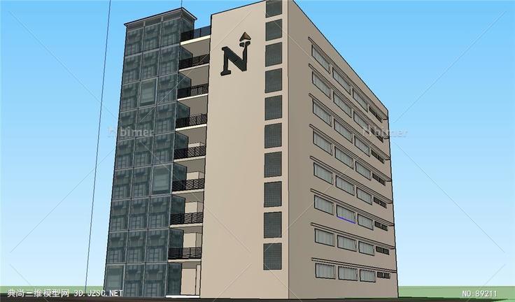 欧式小高层办公楼建筑SU模型