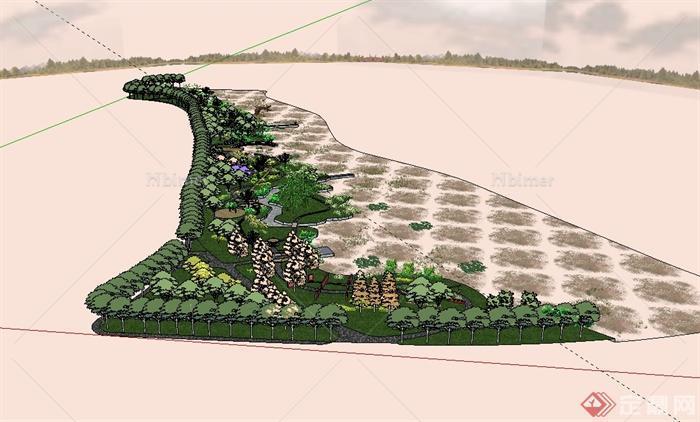 现代风格湿地公园景观设计su模型[原创]