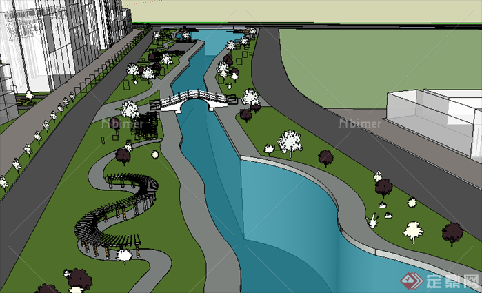 某现代风格居住区景观规划设计SU模型素材8