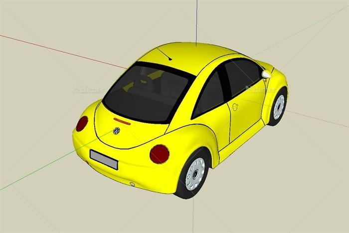 现代交通工具甲壳虫小型轿车设计SU模型
