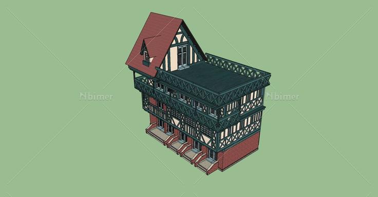 英式商业楼(79522)su模型下载