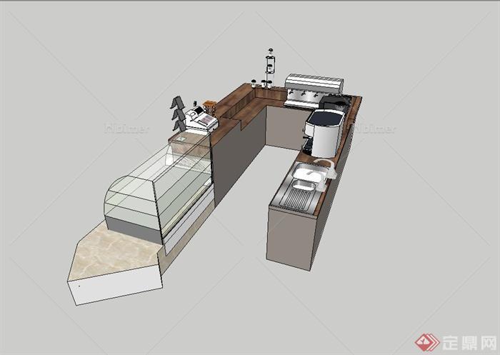 某现代咖啡店内厨房设施设计su模型