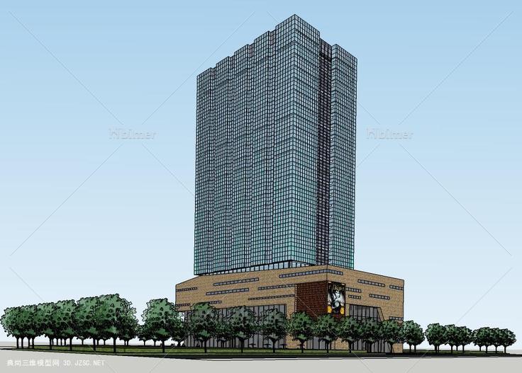 5办公造型02 高层办公楼su模型