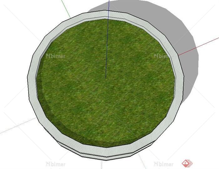 圓柱形樹池設計su模型[原創] - sketchup模型庫 - 畢馬匯 nbimer