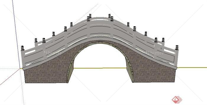 古典中式石拱桥su模型设计