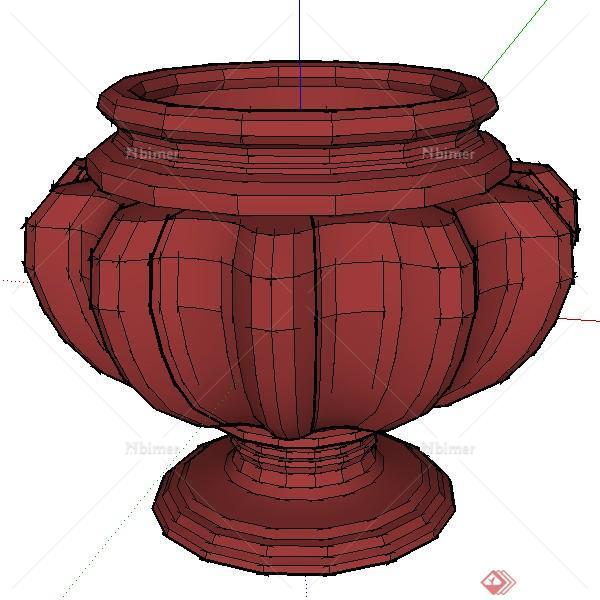 园林景观之灯笼形花钵设计素材su模型1