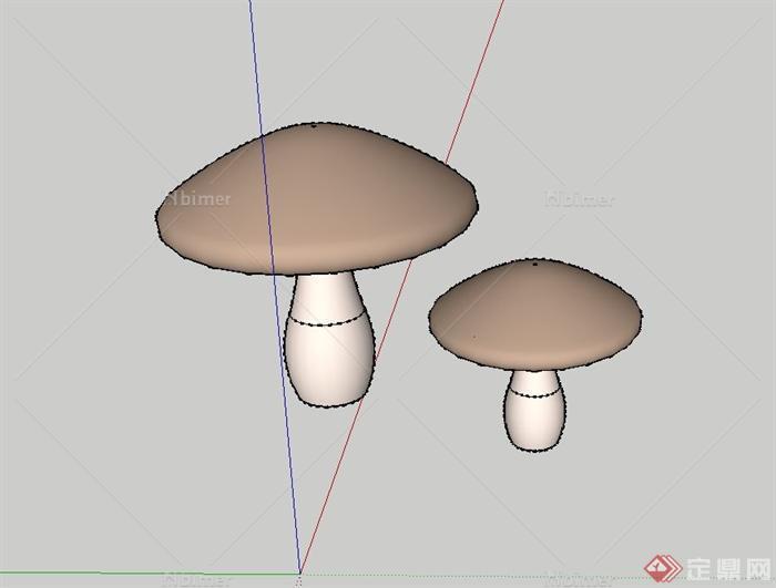 现代风格蘑菇小品设计SU模型[原创]