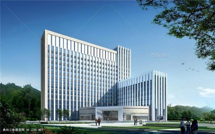 广东商学院办公楼方案设计 高层办公楼su模型