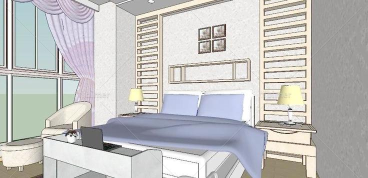 室内卧室skp模型