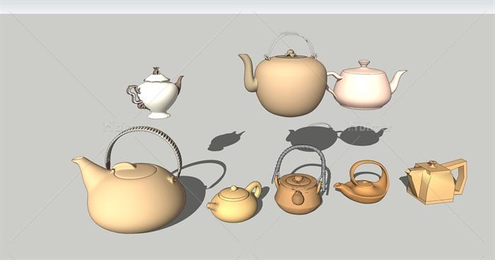 某多个不同的茶壶设计su模型[原创]