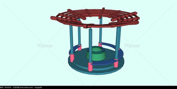 圆环形亭子SU模型