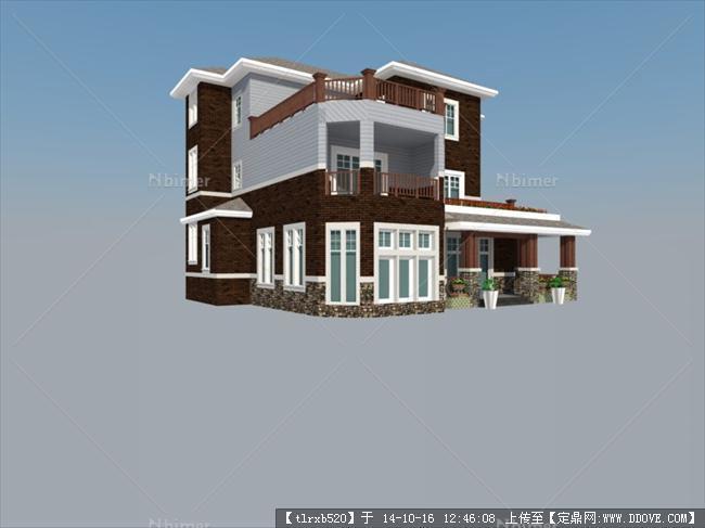 乡村豪华别墅建筑设计SketchUp模型