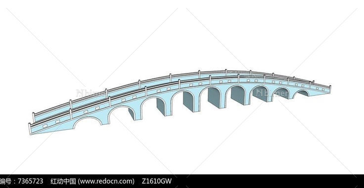 现代风格拱桥模型