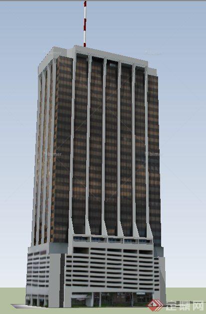 某现代高层办公楼建筑SU模型