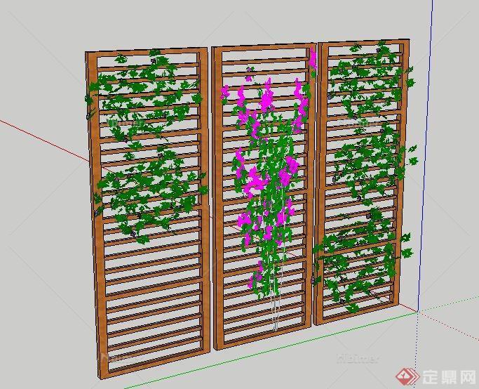 一个简单木质花架设计su模型