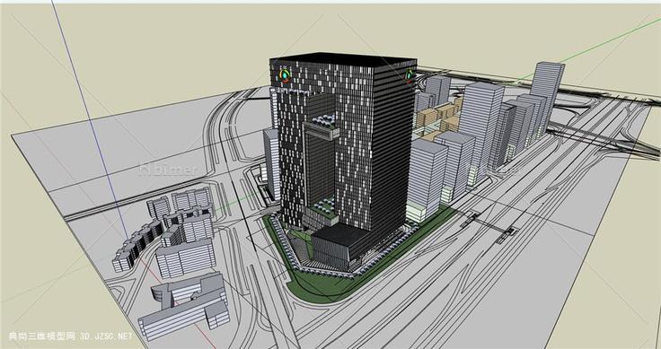 腾讯大楼方案模型20110217 高层办公楼su模型