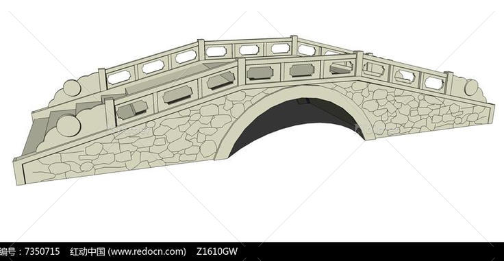 中式石拱桥模型