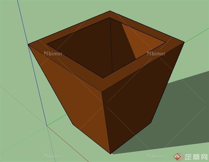 园林景观方形花钵设计SU模型[原创]