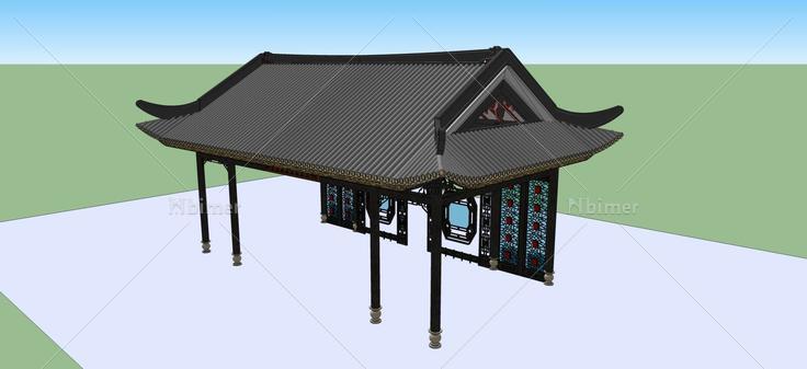 中式庭院(46598)su模型下载