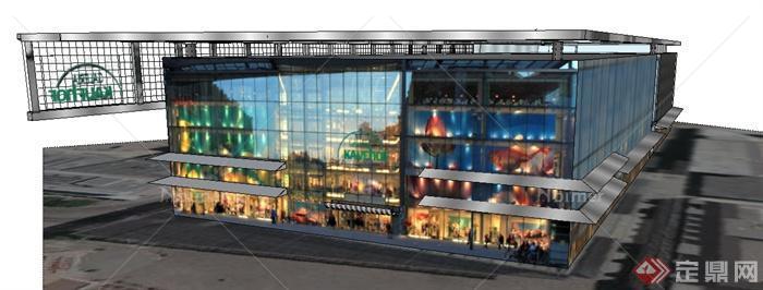 某现代风格商业中心购物中心建筑设计SU模型