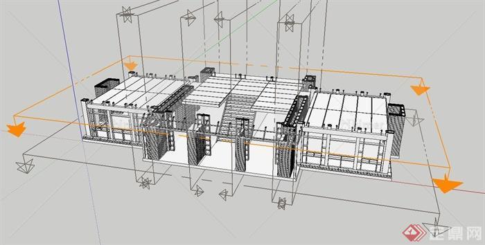 某建筑内部框架结构设计SU模型