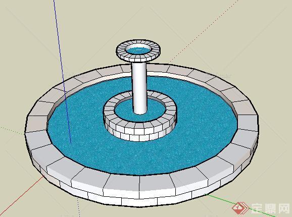 园林景观之喷泉水景设计su模型36