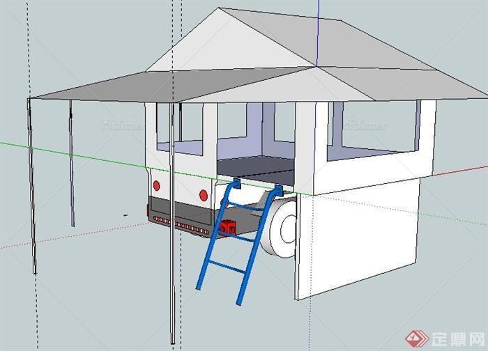 野营房车帐篷su模型[原创]