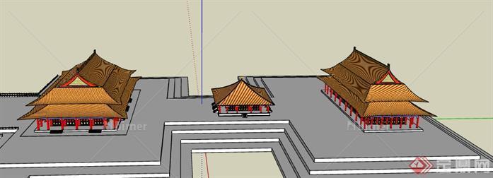 北京太和殿三大殿古建筑设计SU模型[原创]