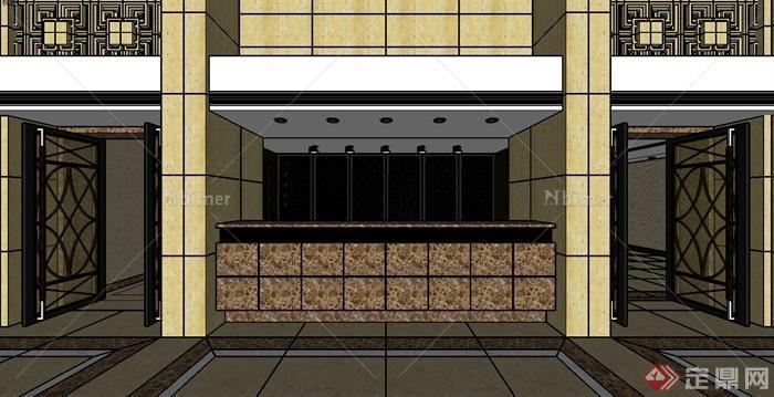 某欧式酒店大厅设计su模型