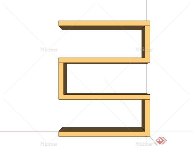 某室内弓形展示柜SU模型