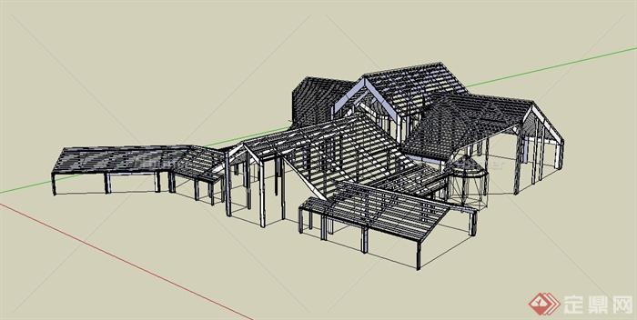 某建筑框架结构设计SU模型