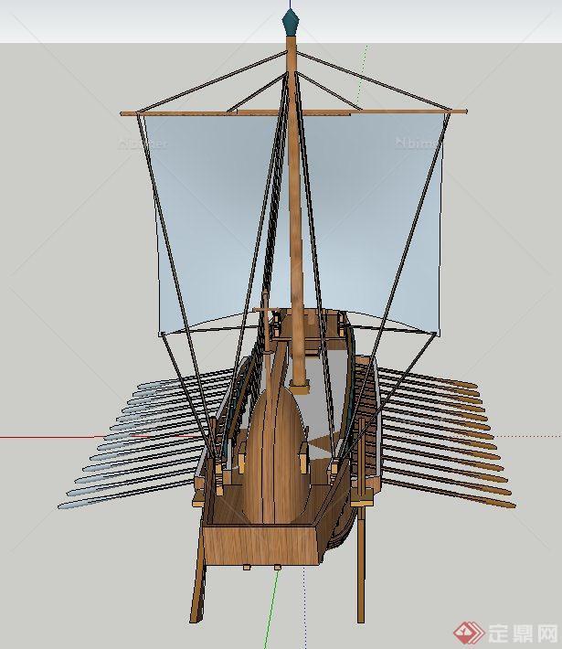 交通工具帆船设计SU模型