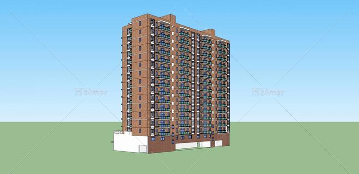 现代高层住宅楼(32951)su模型下载