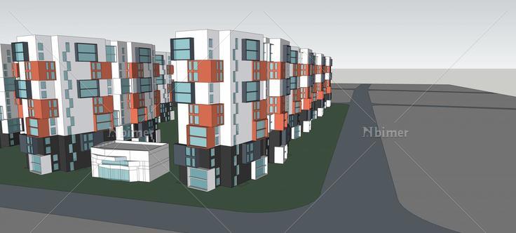 盐城盒子住宅1(88132)su模型下载