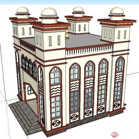 伊斯兰式回族住宅建筑设计su模型