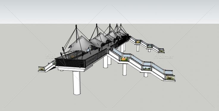 刚做的一个人行天桥，带SketchUp模型下载，有张