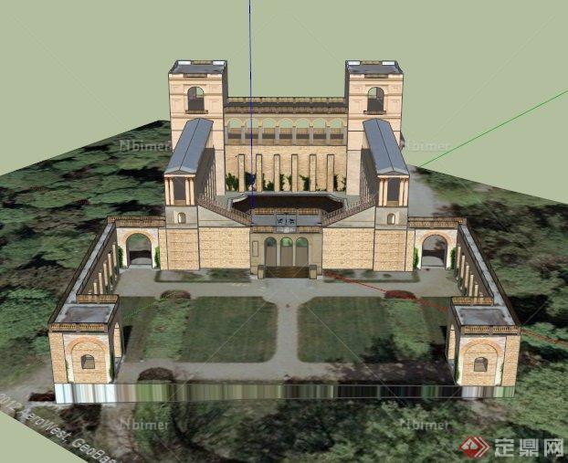 某欧式古典皇宫建筑设计SU模型