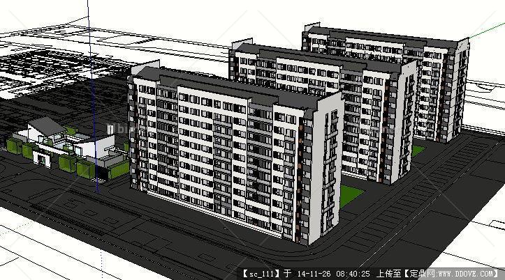 苏式风格建筑设计su模型