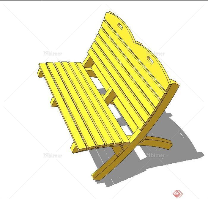 室外两人木质座椅设计SU模型[原创]