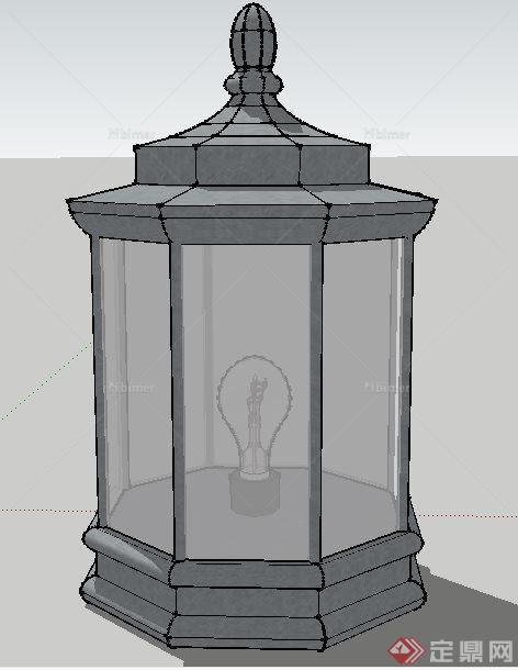 中式庭院灯景灯su模型[原创]