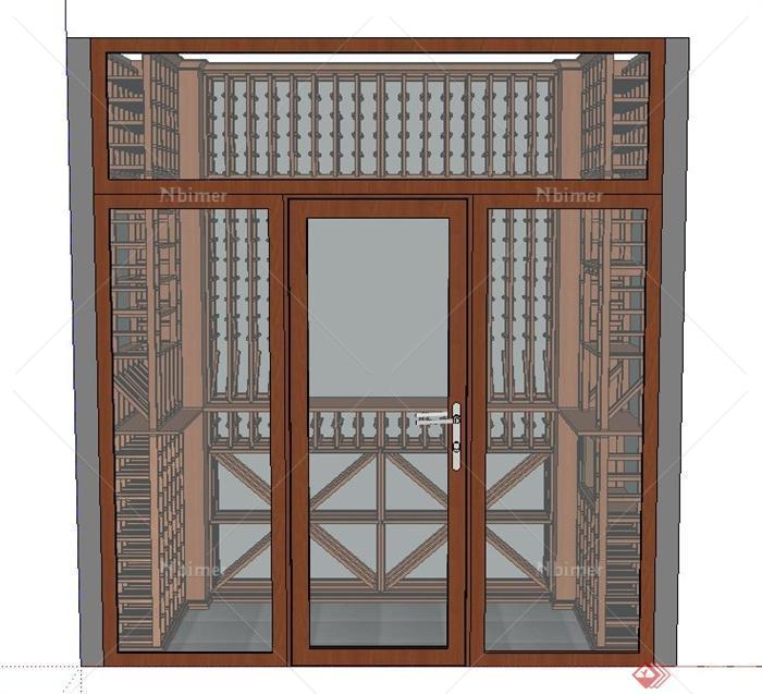 某现代玻璃门设计SU模型