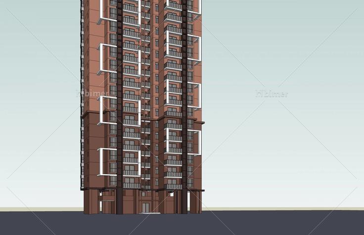 现代高层住宅楼(46749)su模型下载