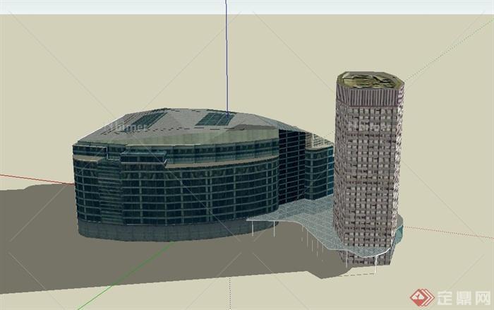 某欧式多层教堂综合建筑设计SU模型