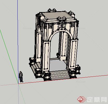 园林景观之欧式景观亭设计su模型1