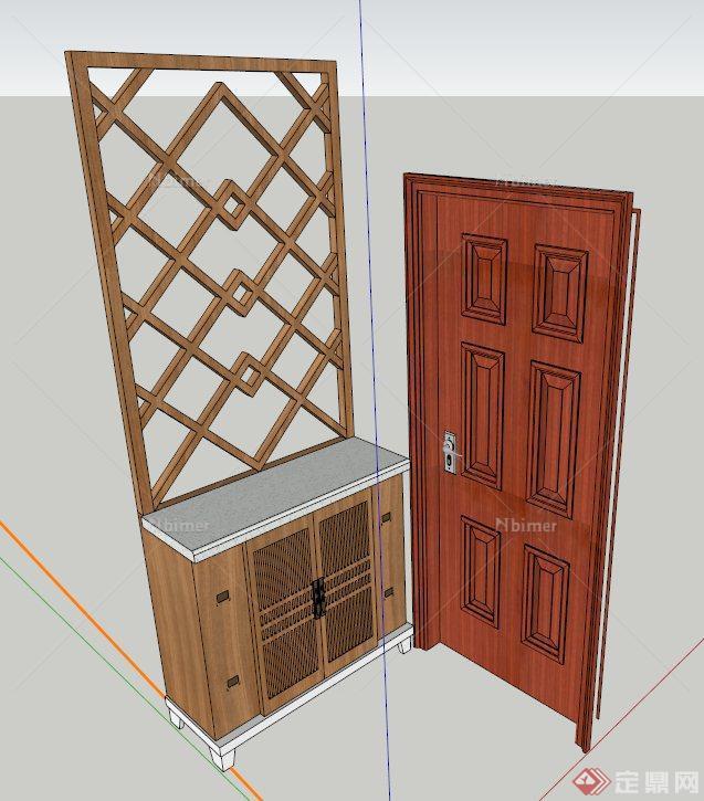 室内门和玄关柜设计SU模型