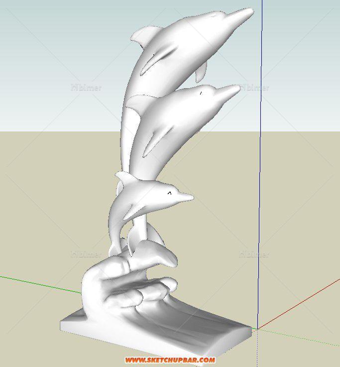 海豚雕塑模型，很美型的模型……